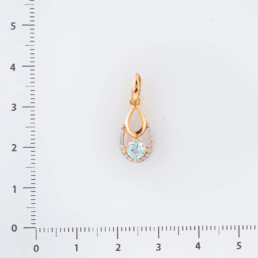 Подвес с топазом из красного золота 585 пробы