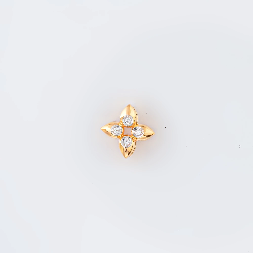 Подвес с фианитом из красного золота 585 пробы