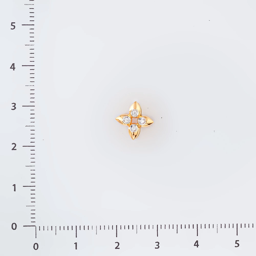 Подвес с фианитом из красного золота 585 пробы