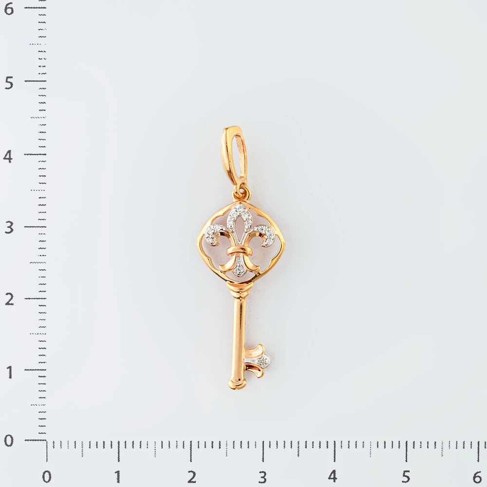 Подвес с бриллиантом из красного золота 585 пробы