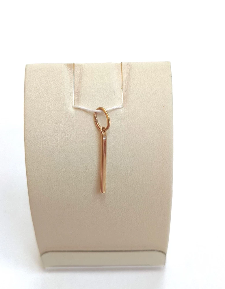 Подвес с фианитом из красного золота 585 пробы