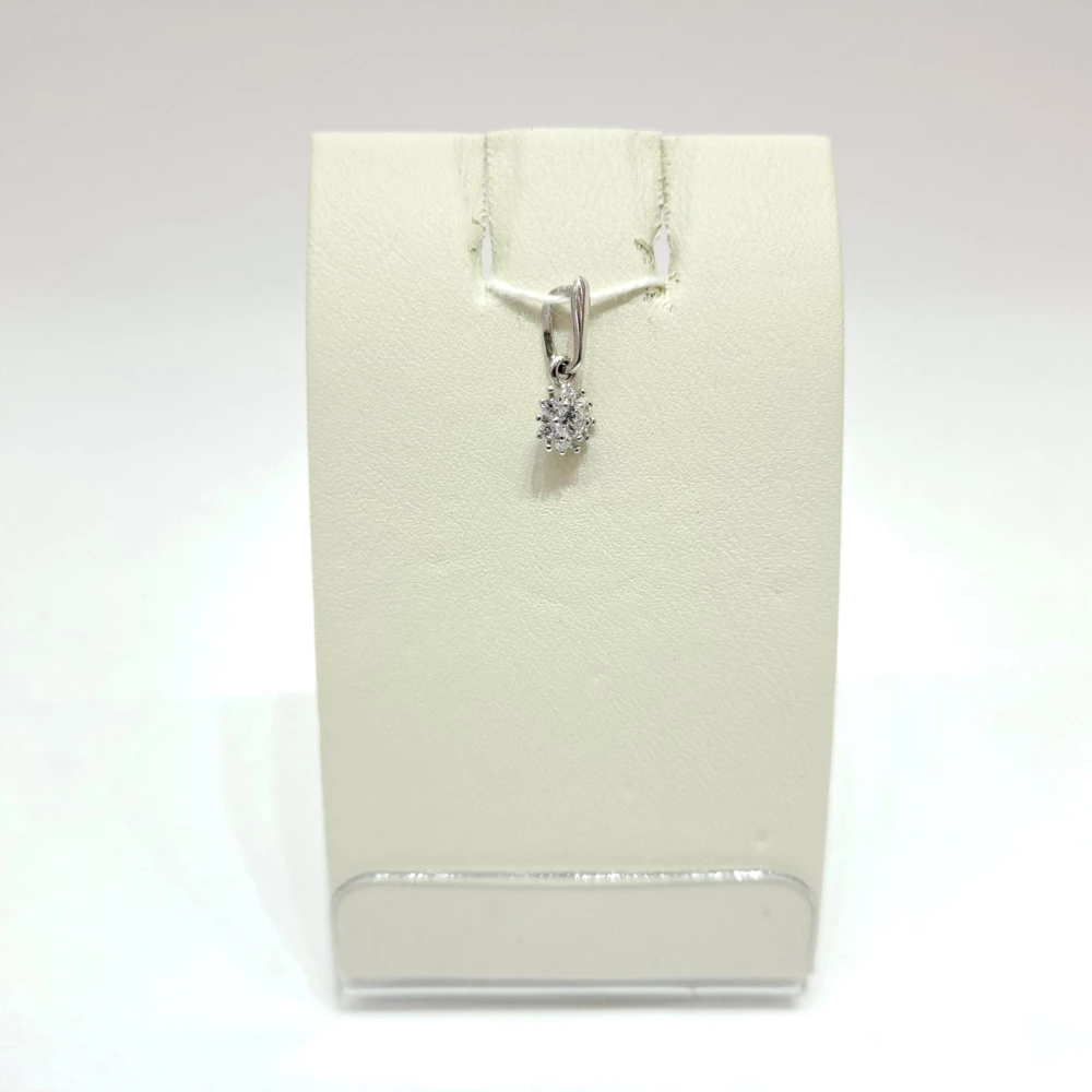 Подвес с фианитом из белого золота 585 пробы