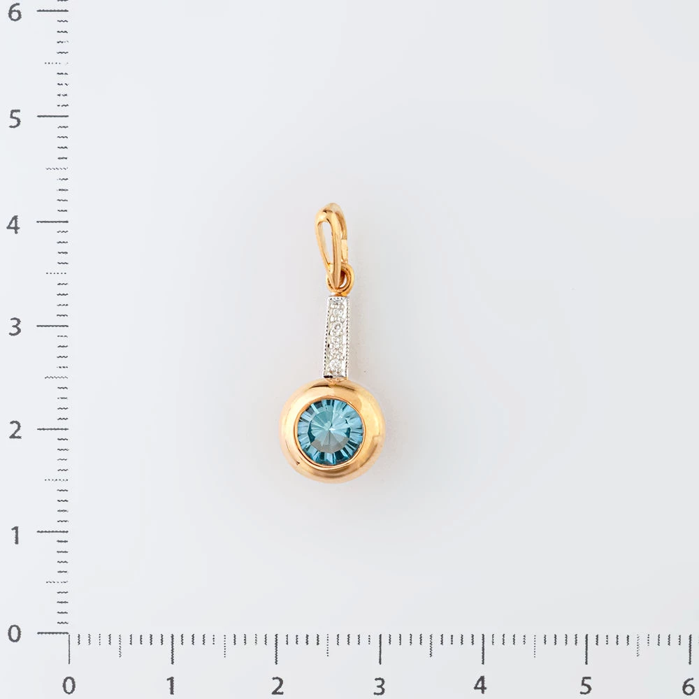 Подвес с топазом из красного золота 585 пробы