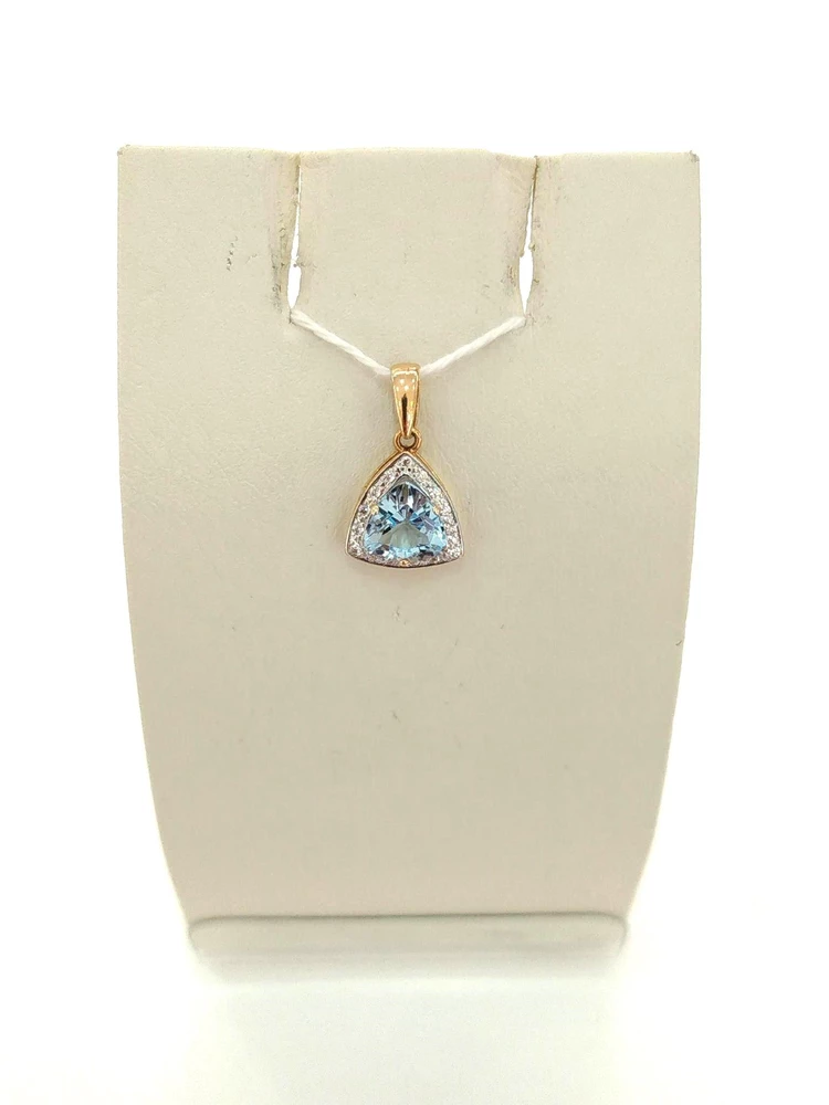 Подвес с топазом из красного золота 585 пробы