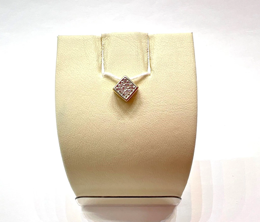 Подвес с фианитом из красного золота 585 пробы