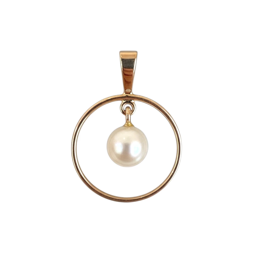 Подвес с культивированным жемчугом из красного золота 583 пробы