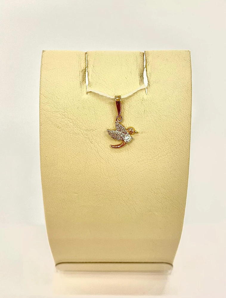 Подвес с фианитом из красного золота 585 пробы