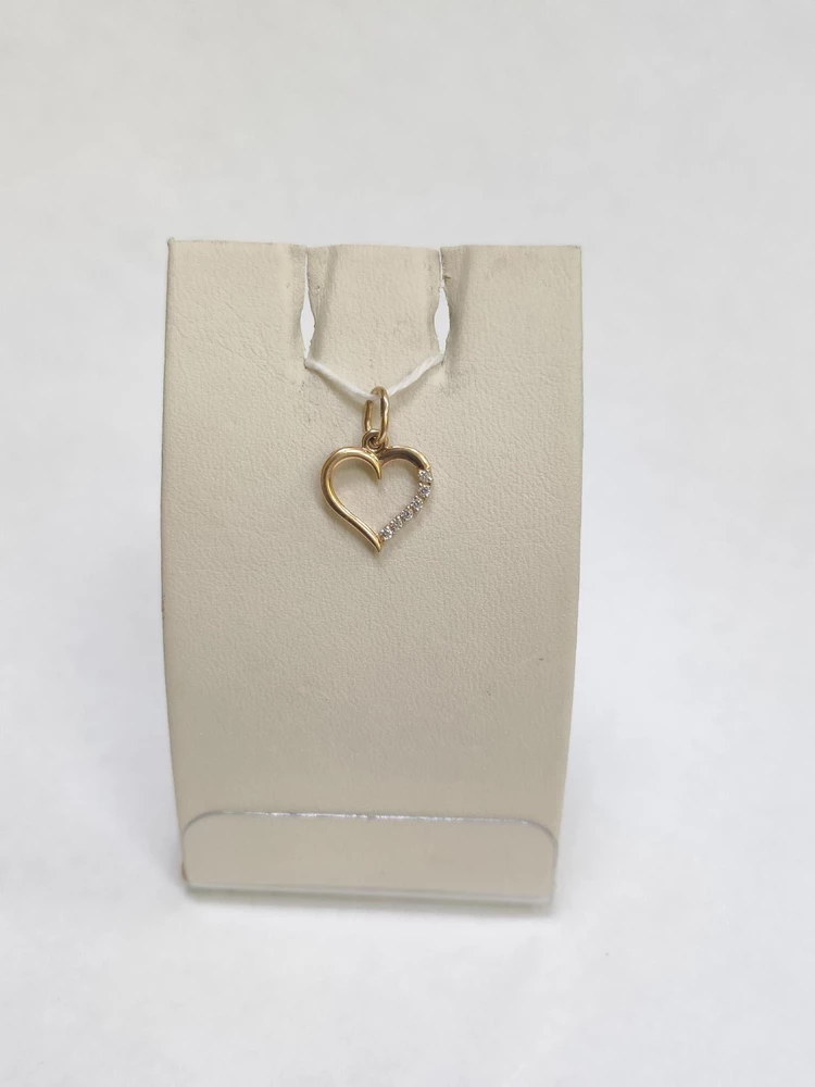 Подвес с фианитом из красного золота 585 пробы