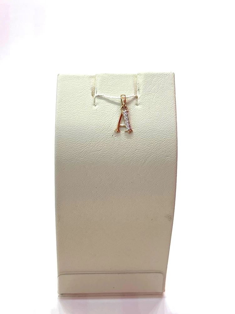 Подвес с фианитом из красного золота 585 пробы