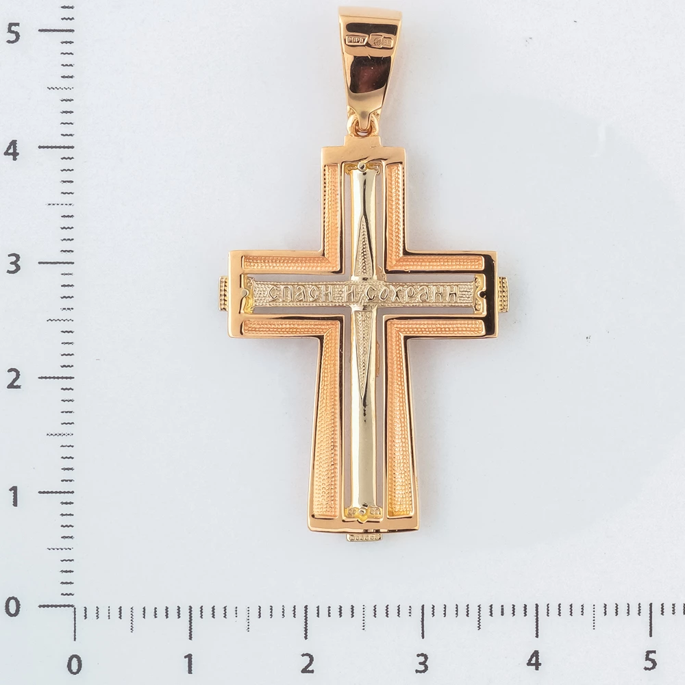 Подвес с фианитом из красного золота 585 пробы 2