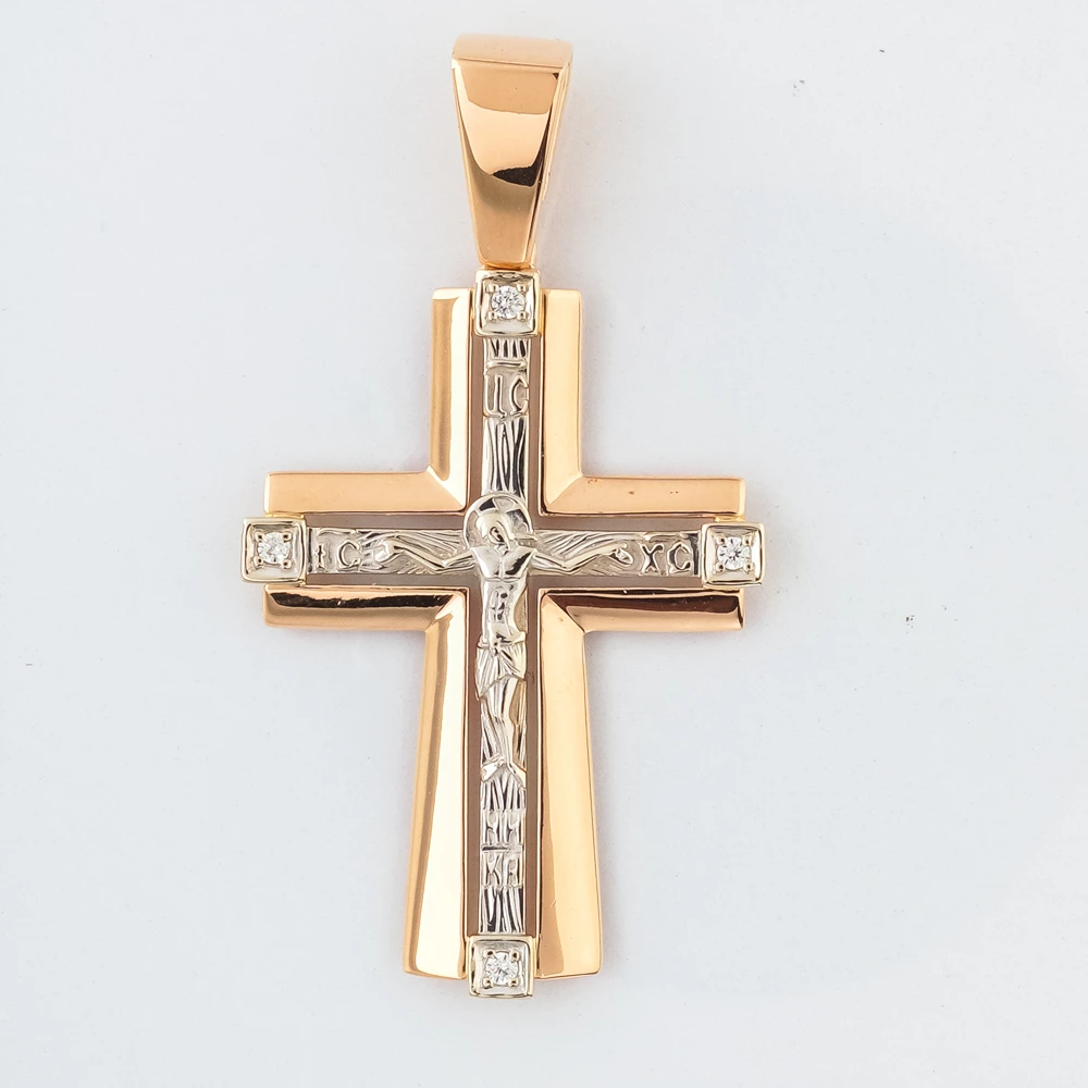 Подвес с фианитом из красного золота 585 пробы 1