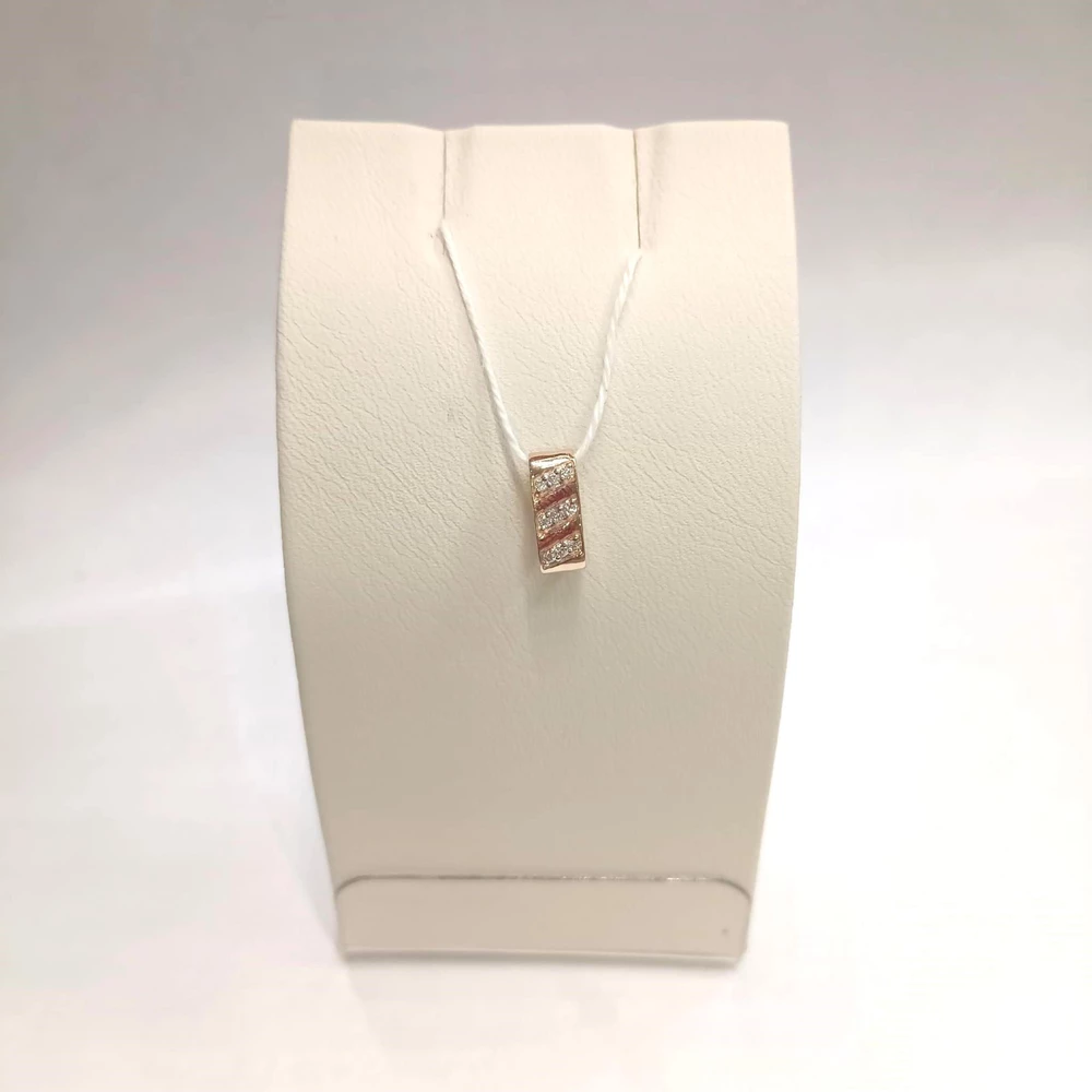 Подвес с фианитом из красного золота 585 пробы