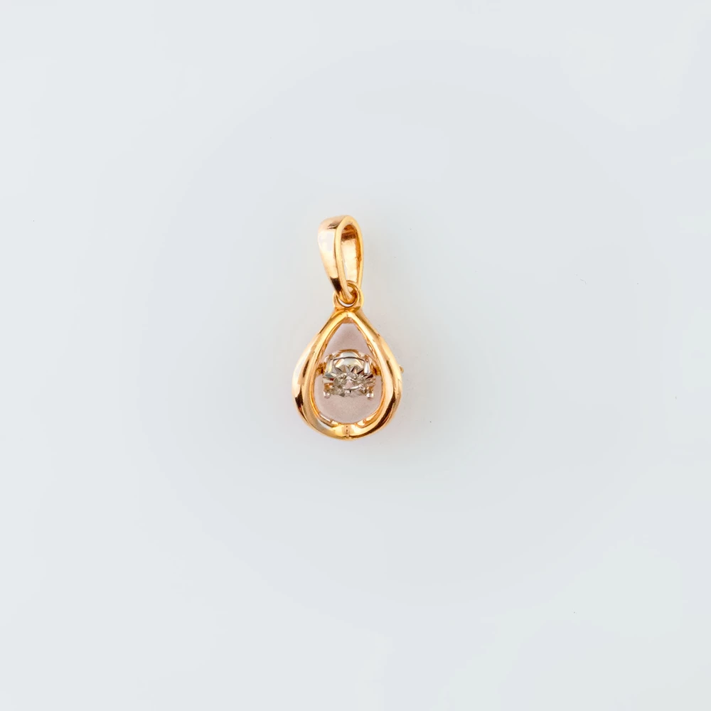 Подвес с бриллиантом из красного золота 585 пробы 1