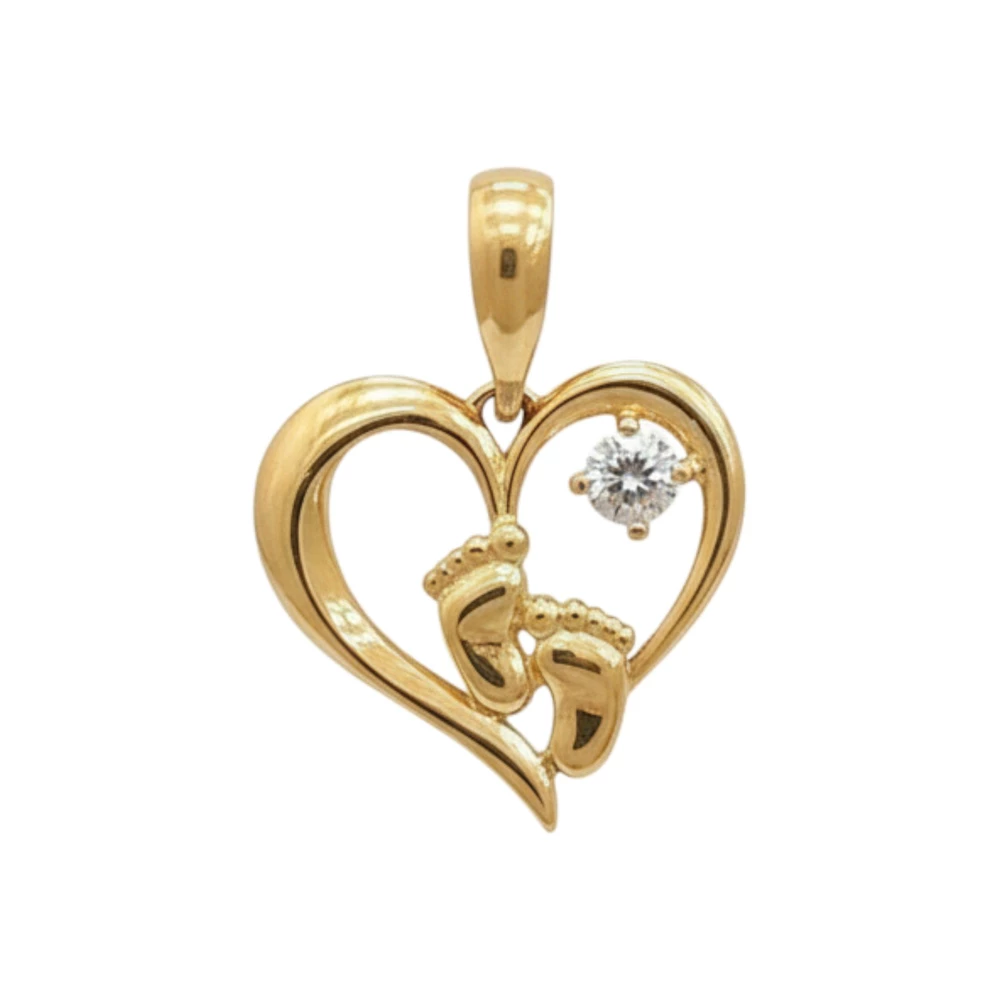 Подвес с фианитом из красного золота 585 пробы