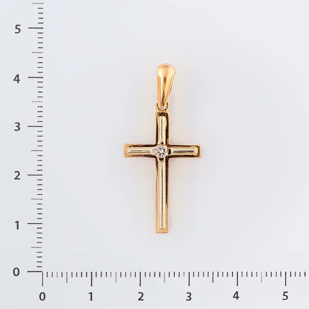 Подвес с бриллиантом из красного золота 585 пробы