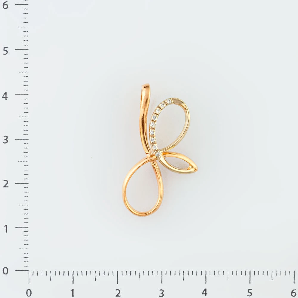 Подвес с бриллиантом из красного золота 585 пробы