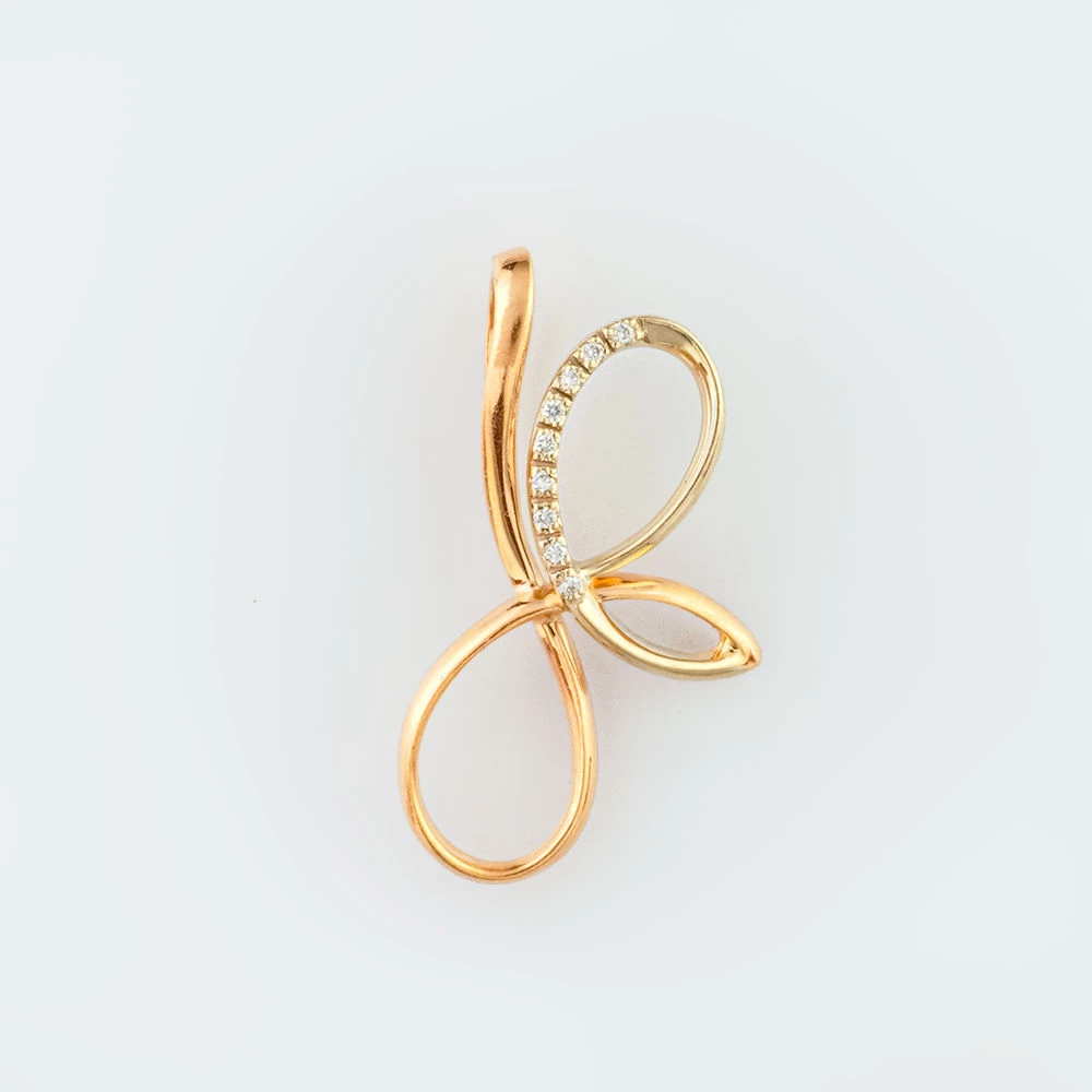 Подвес с бриллиантом из красного золота 585 пробы