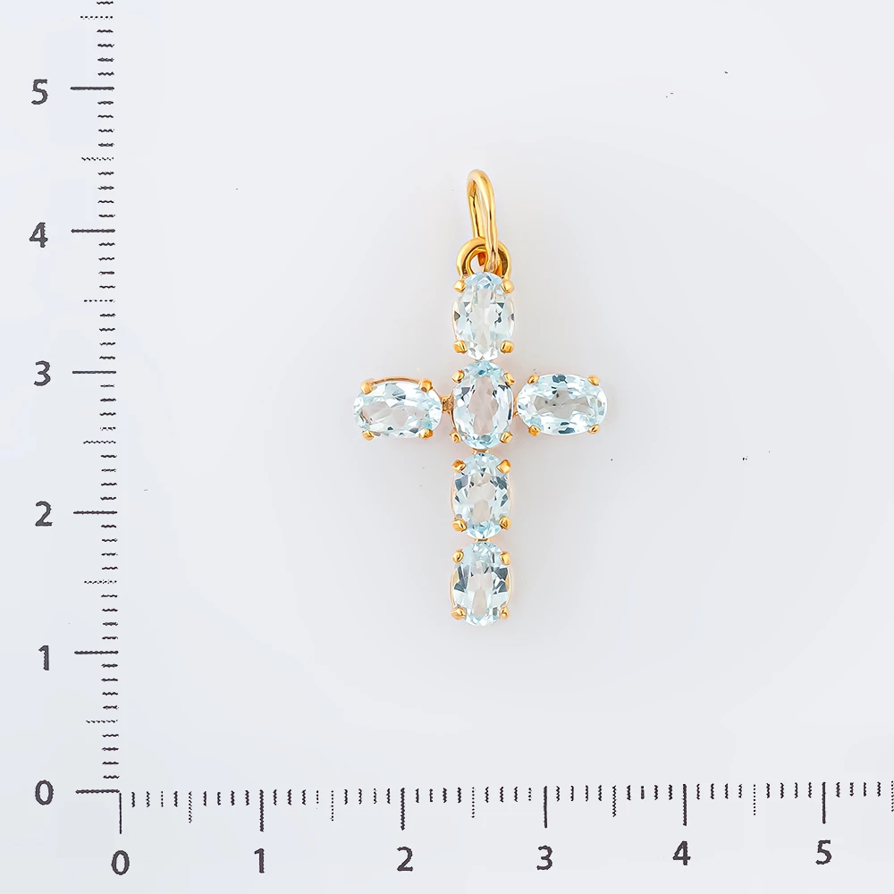 Подвес с топазом из красного золота 585 пробы