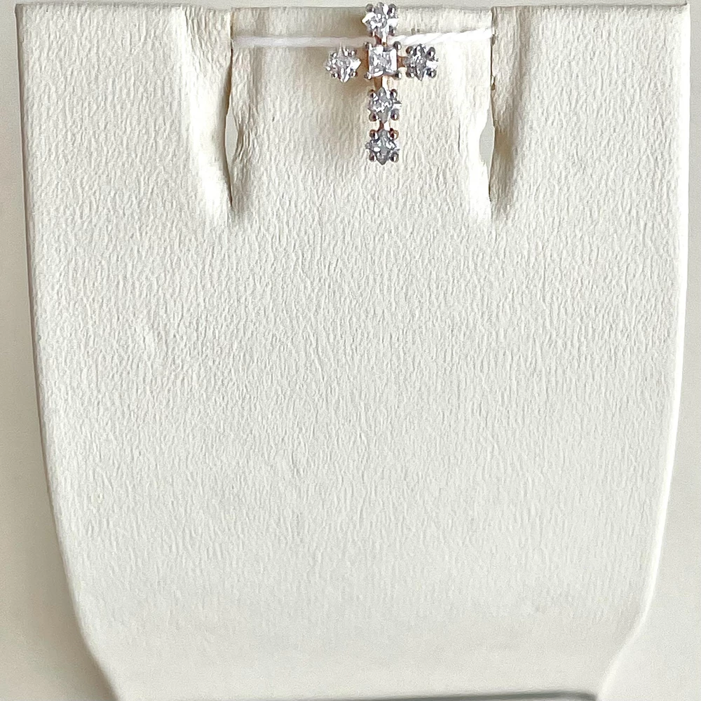 Подвес с фианитом из красного золота 585 пробы