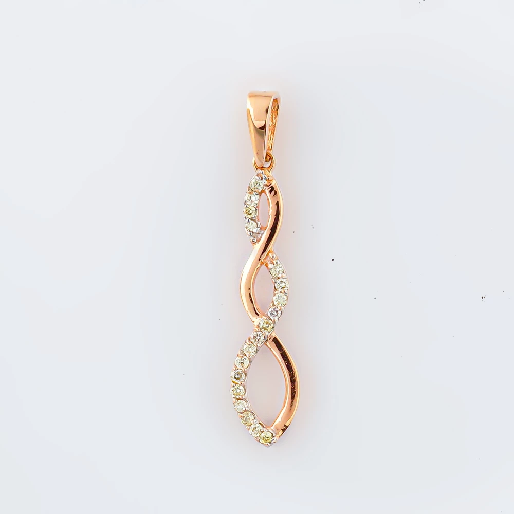 Подвес с бриллиантом из красного золота 585 пробы