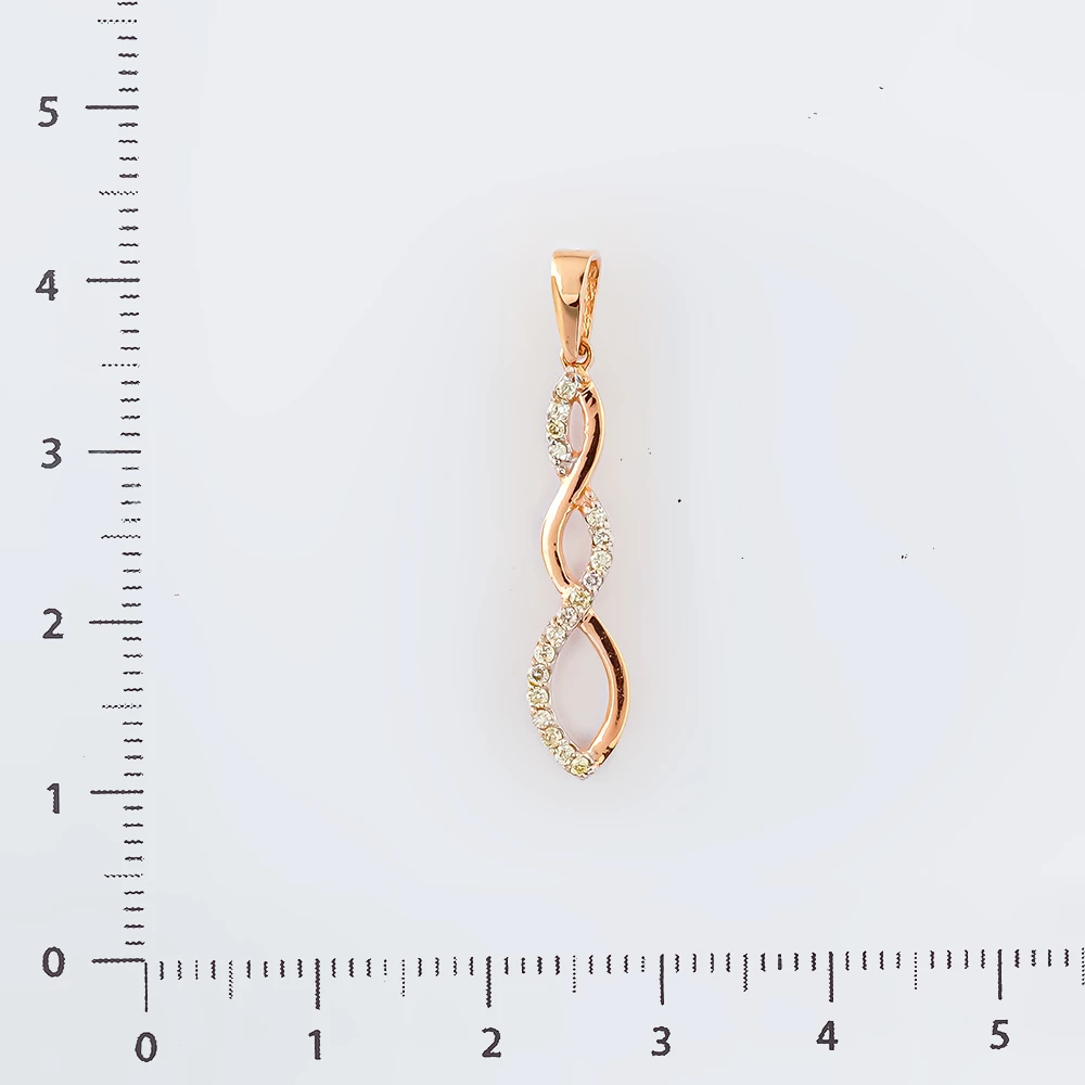 Подвес с бриллиантом из красного золота 585 пробы