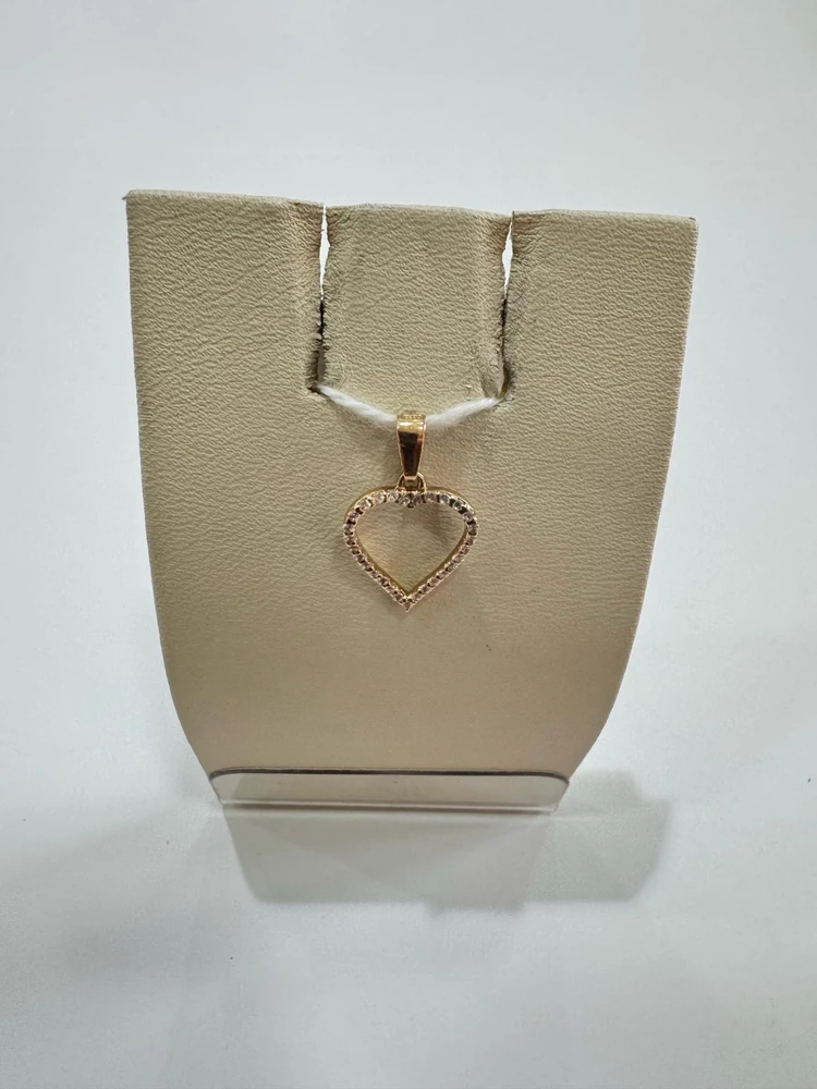 Подвес с фианитом из красного золота 585 пробы