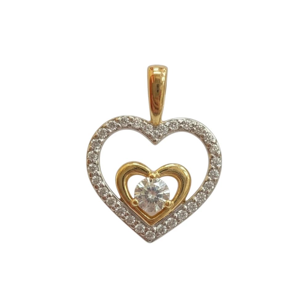 Подвес с фианитом из красного золота 585 пробы