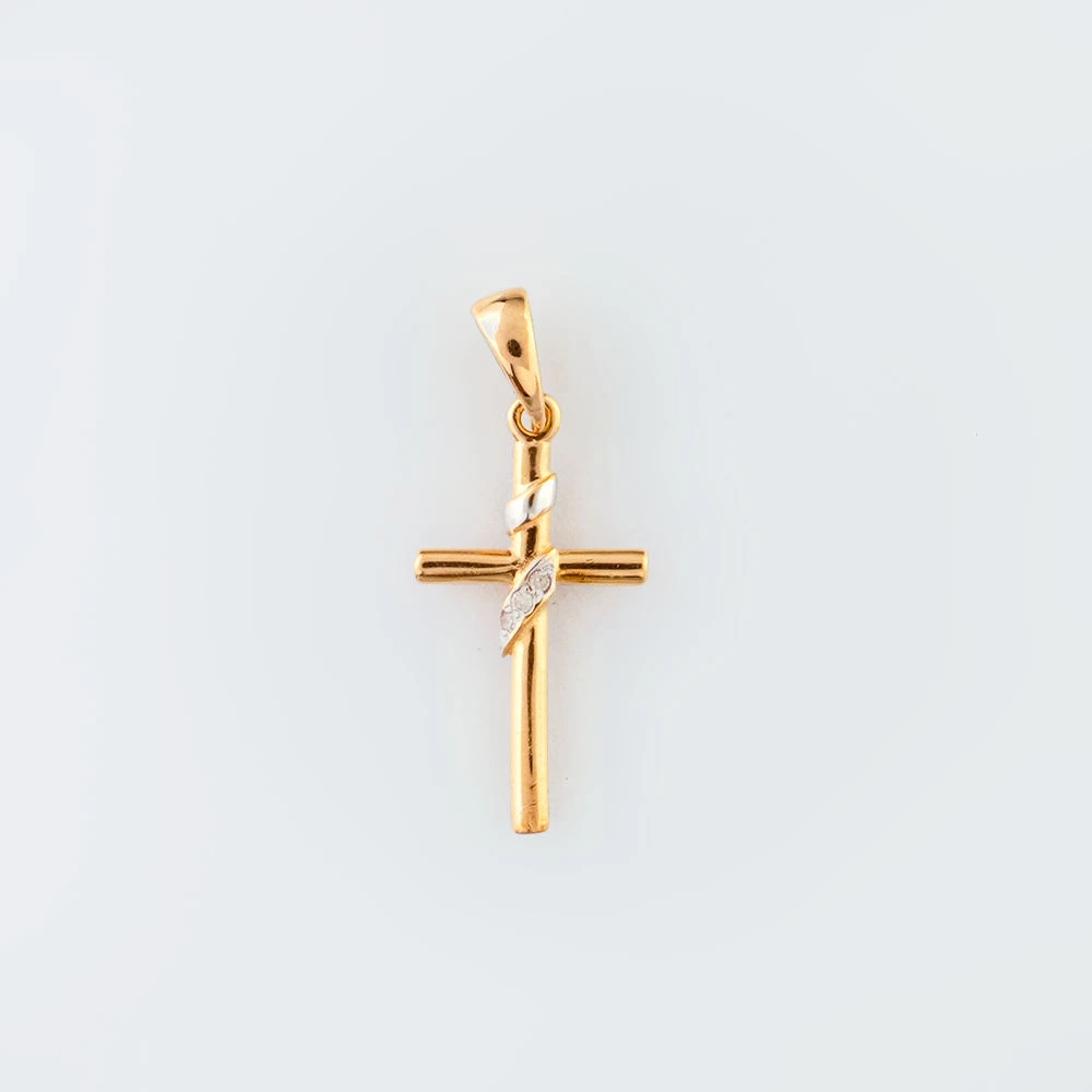 Подвес с бриллиантом из красного золота 585 пробы