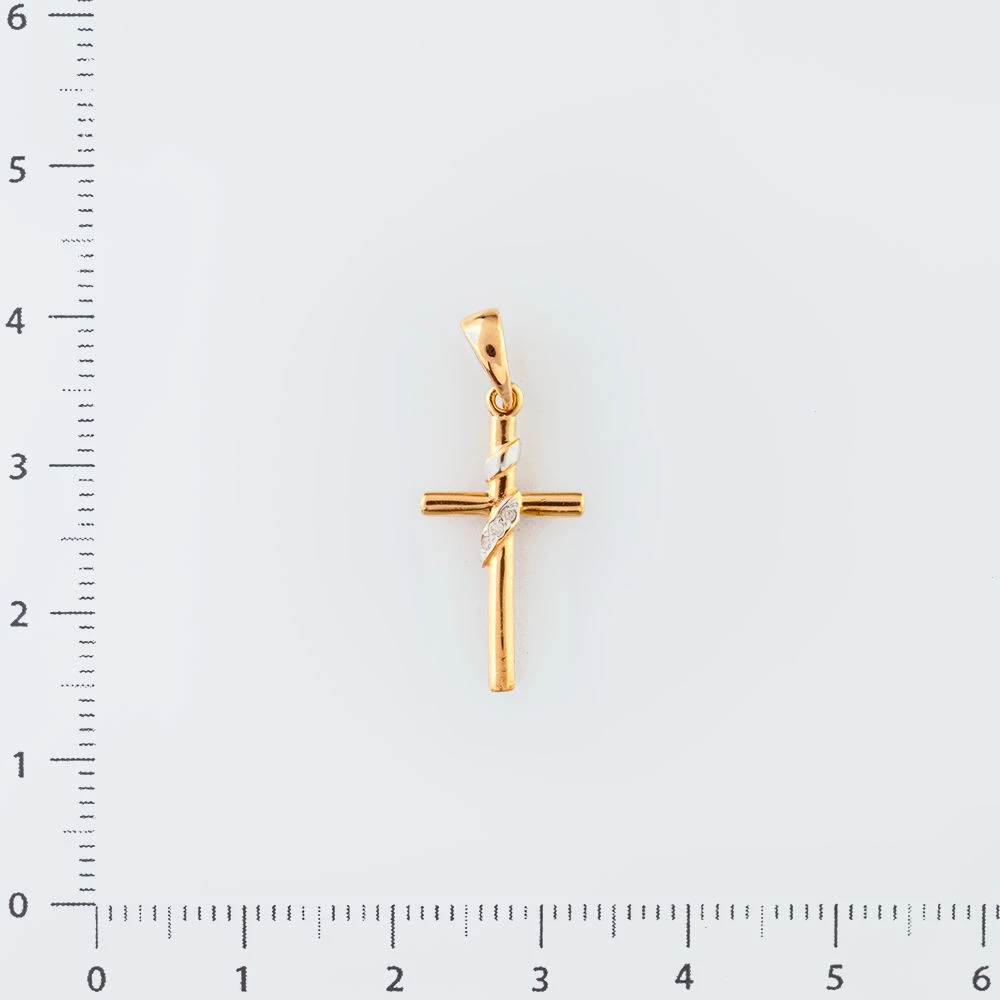 Подвес с бриллиантом из красного золота 585 пробы