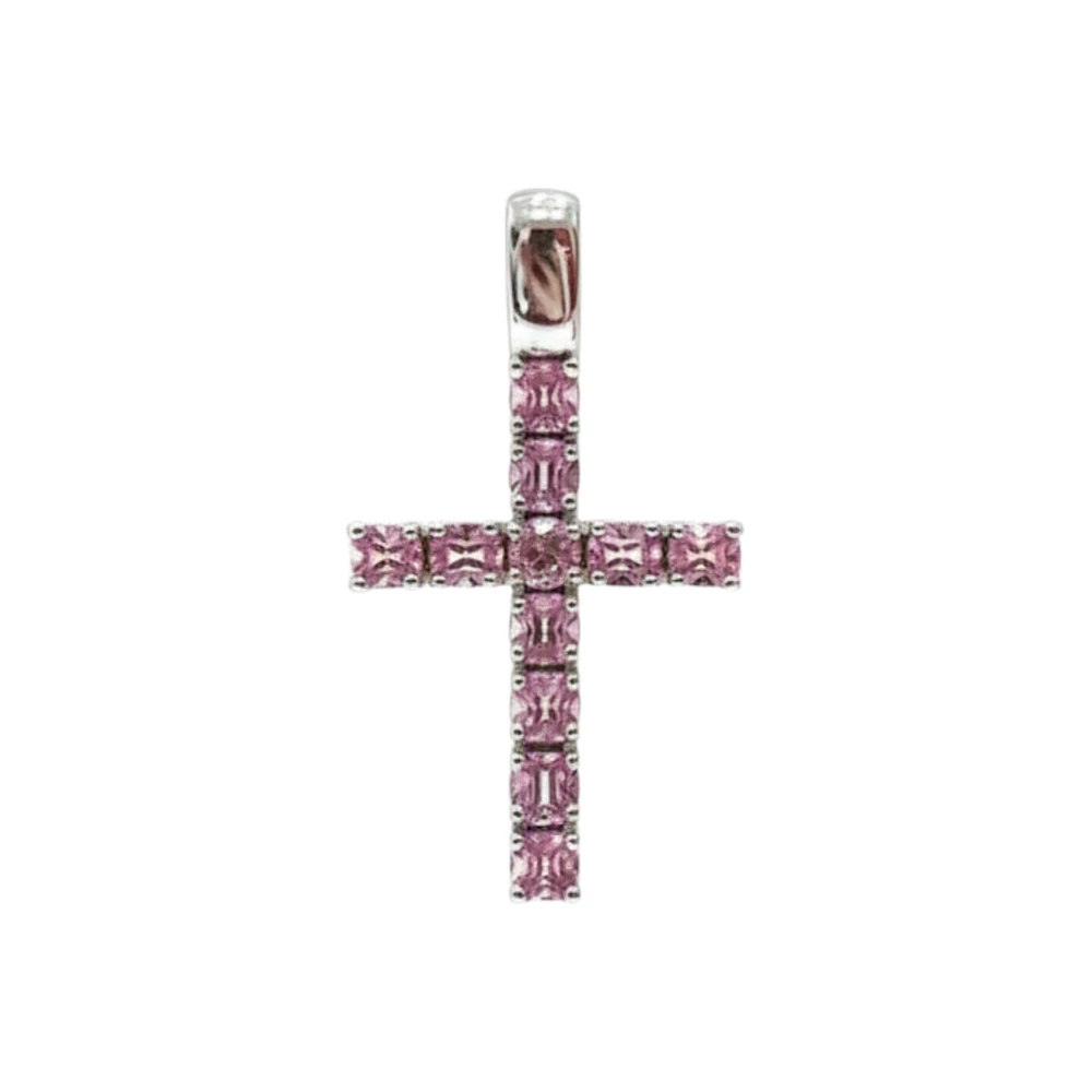 Подвес с фианитом из белого золота 585 пробы