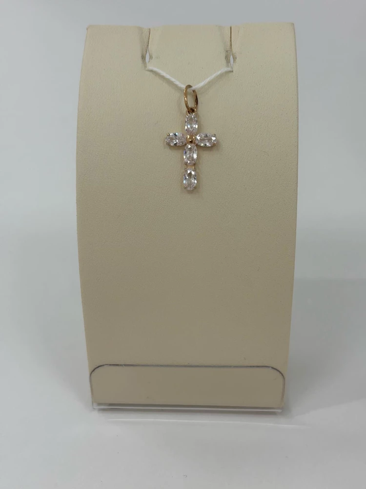 Подвес с фианитом из красного золота 375 пробы