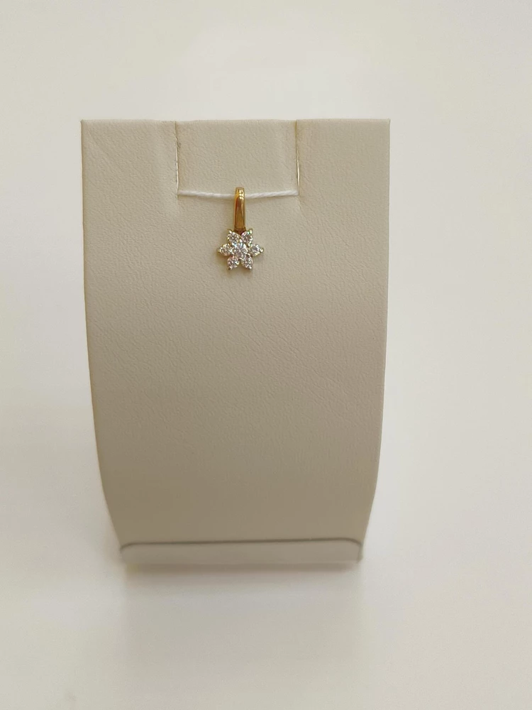 Подвес с фианитом из красного золота 585 пробы