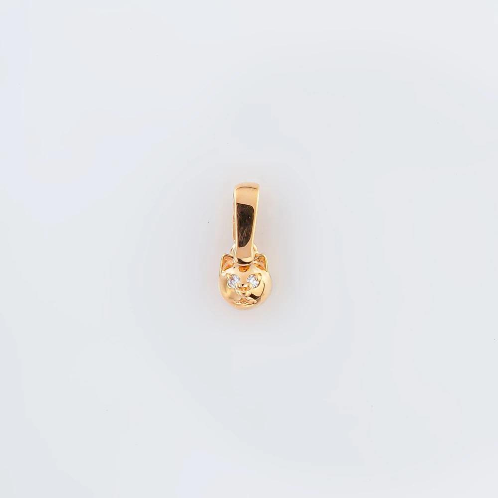 Подвес с бриллиантом из красного золота 585 пробы