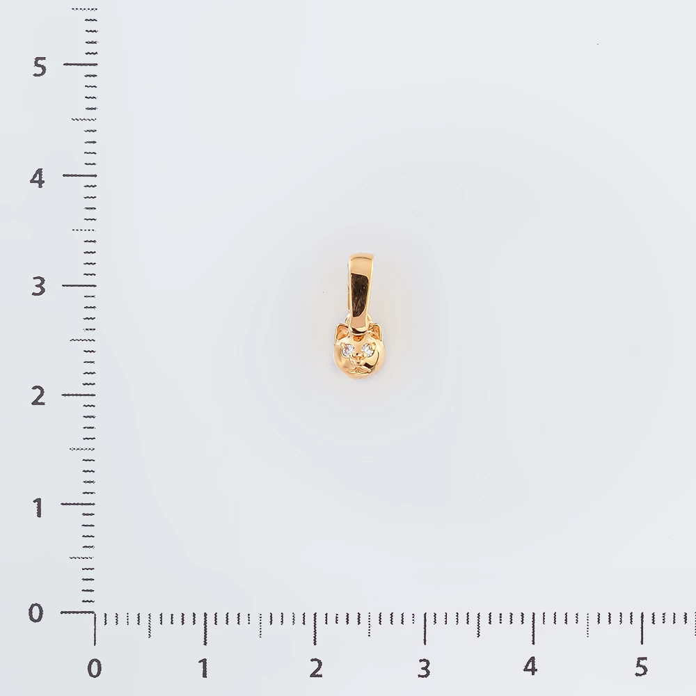 Подвес с бриллиантом из красного золота 585 пробы