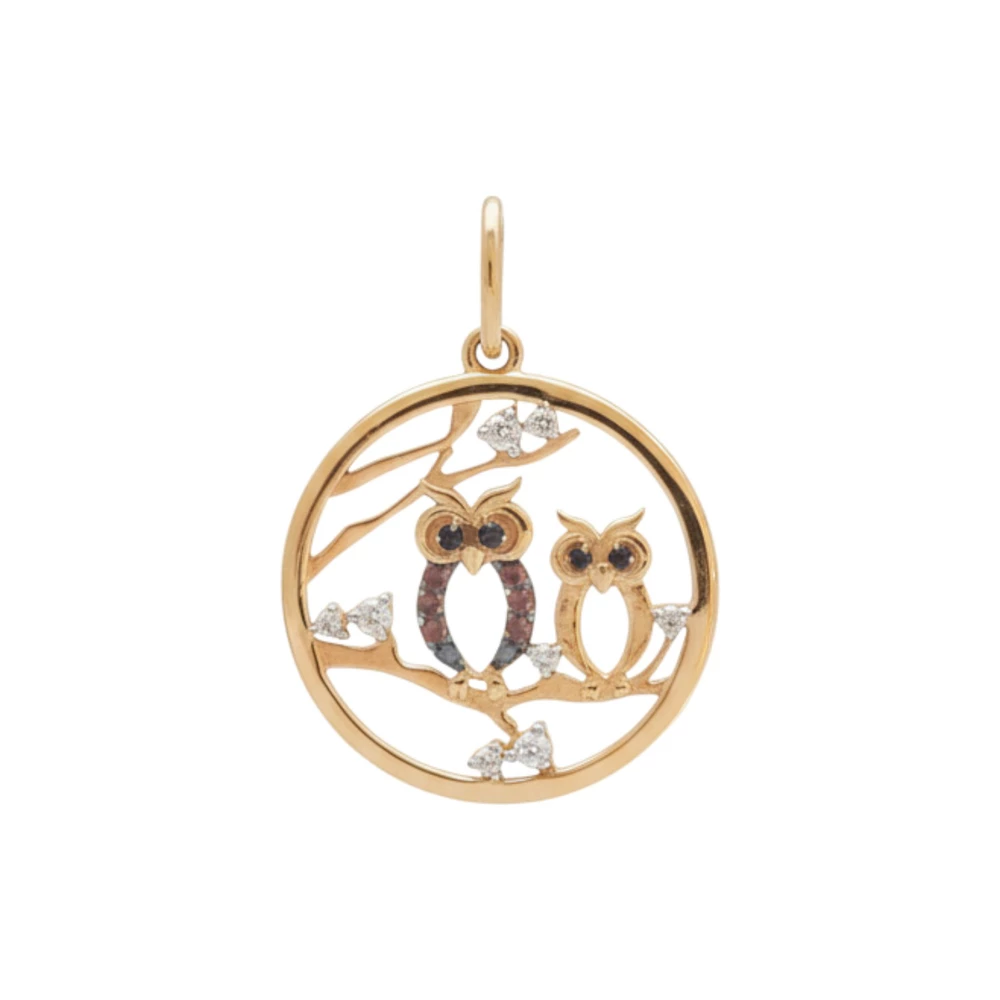 Подвес с фианитом из красного золота 585 пробы