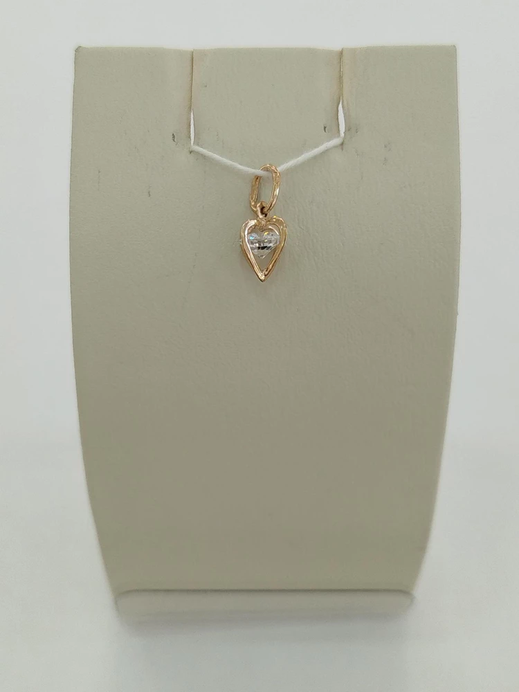 Подвес с фианитом из красного золота 585 пробы