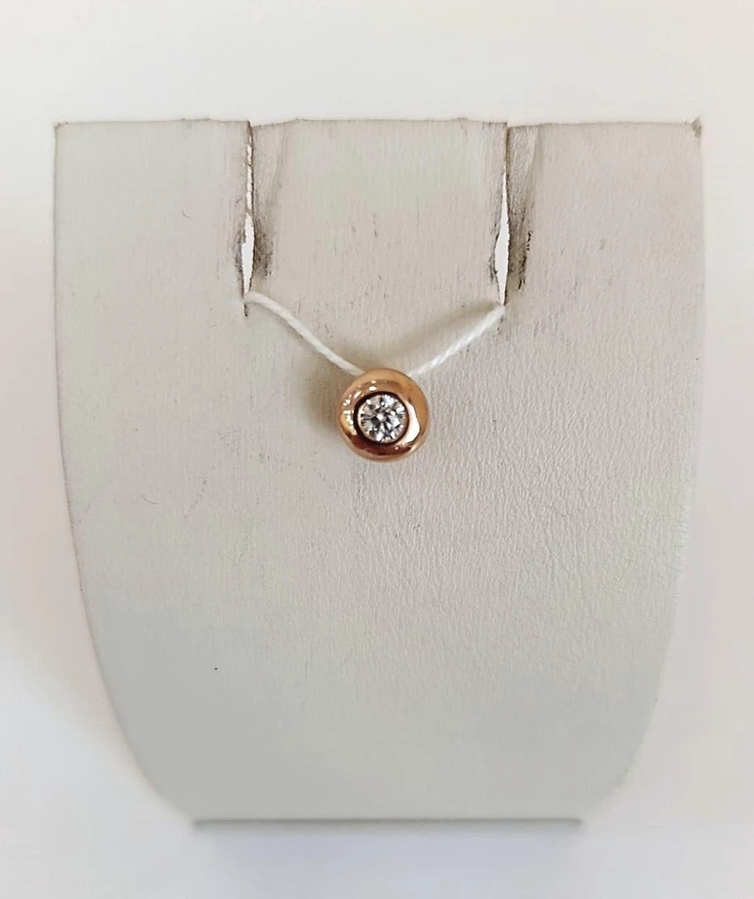 Подвес с фианитом из красного золота 585 пробы