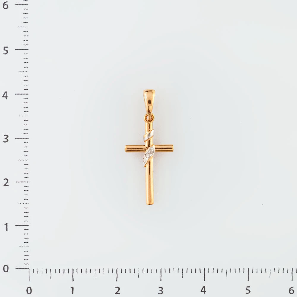 Подвес с бриллиантом из красного золота 585 пробы