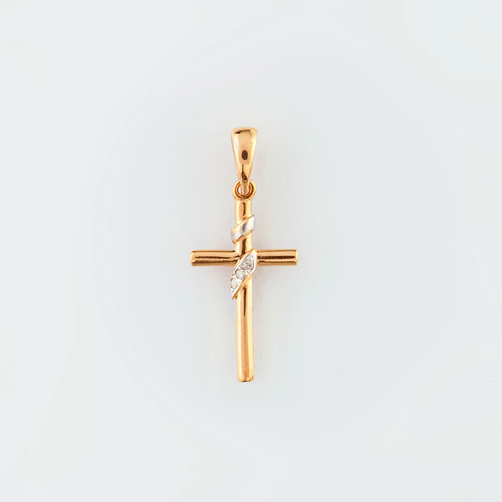 Подвес с бриллиантом из красного золота 585 пробы