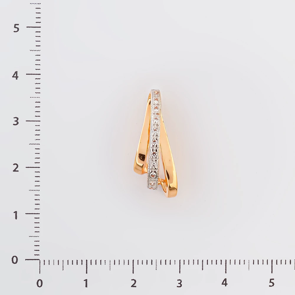 Подвес с фианитом из красного золота 585 пробы