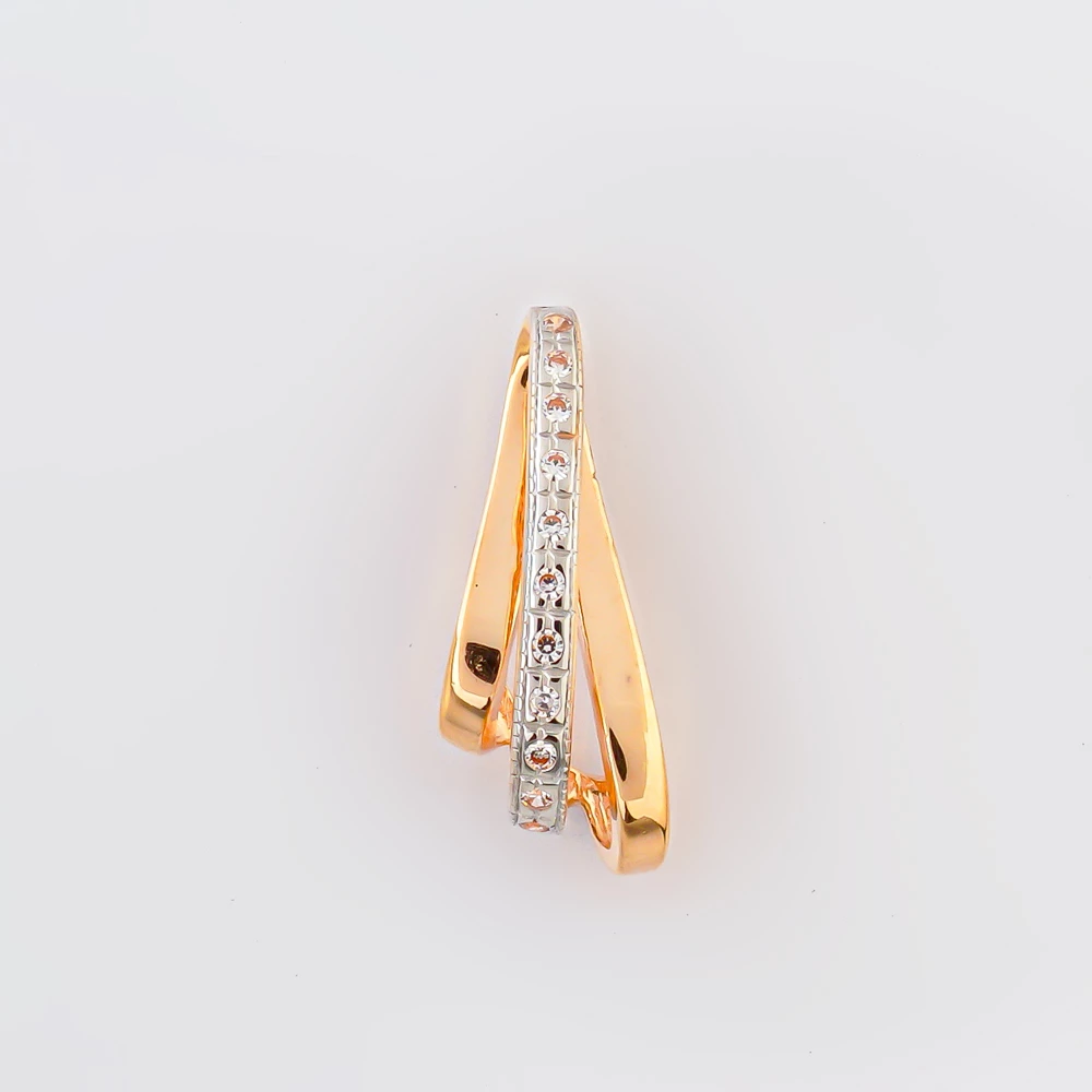 Подвес с фианитом из красного золота 585 пробы