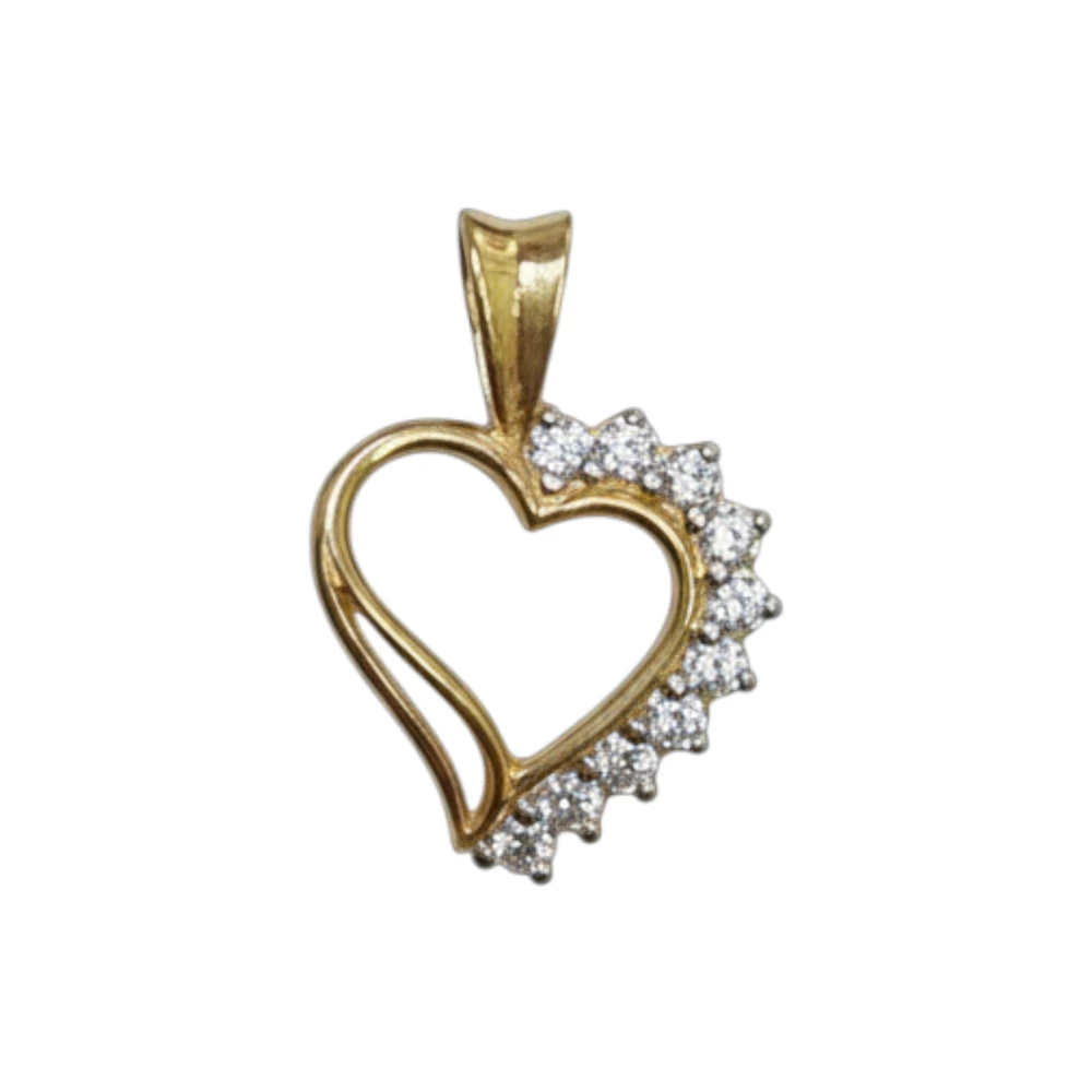 Подвес с фианитом из красного золота 585 пробы