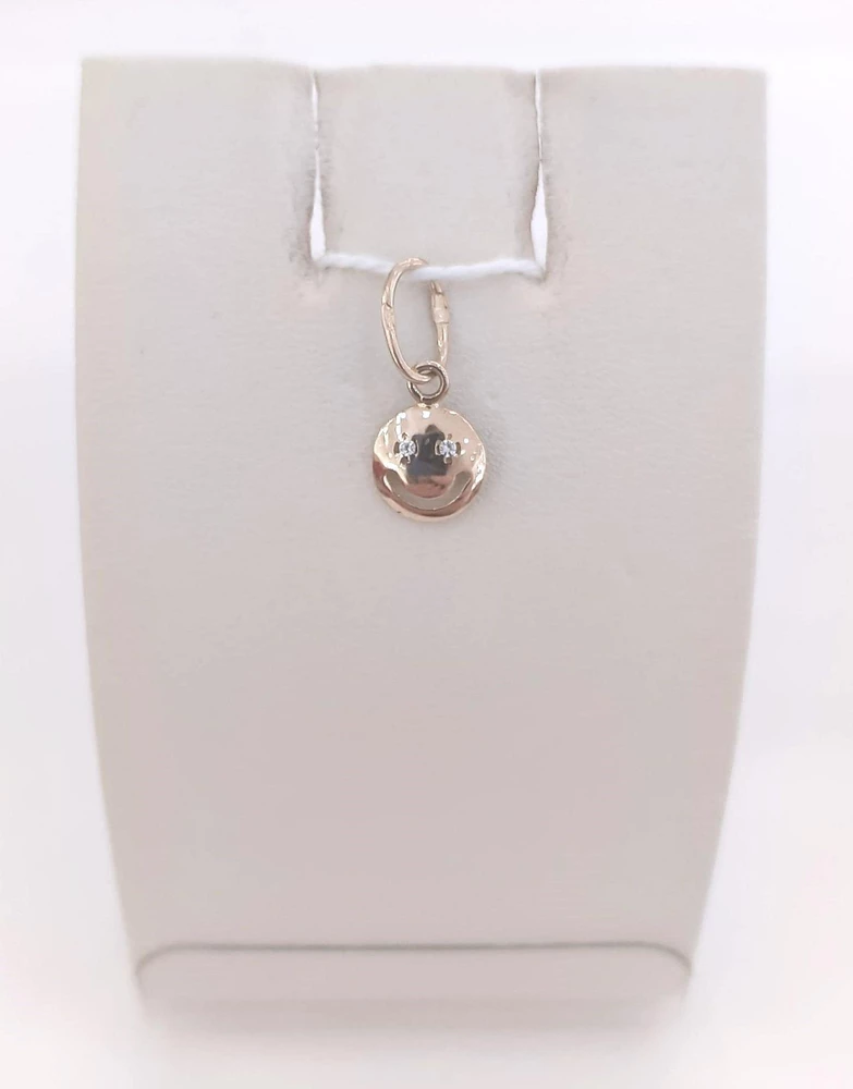 Подвес с фианитом из красного золота 585 пробы