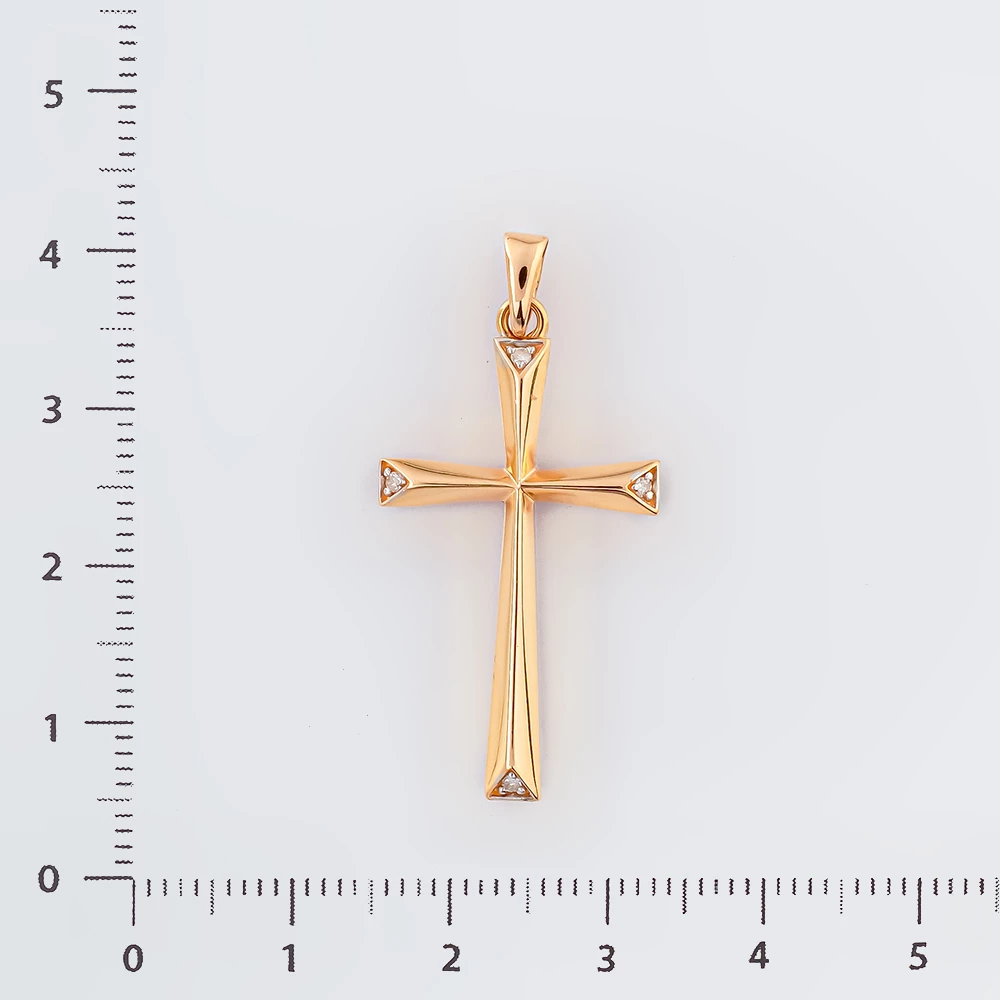 Подвес с бриллиантом из красного золота 585 пробы