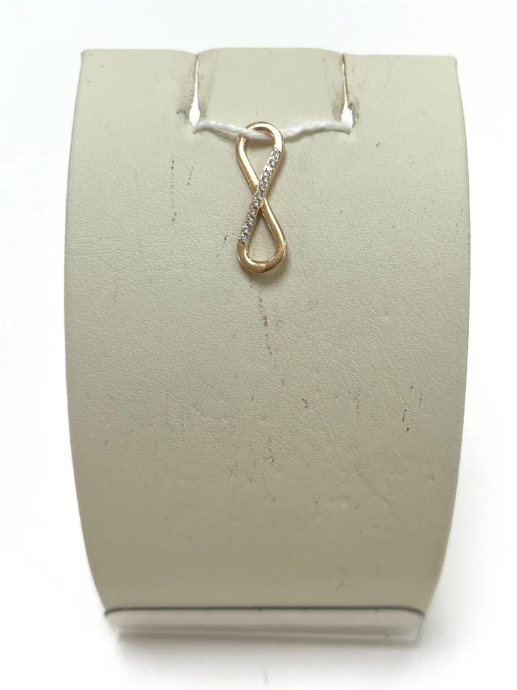 Подвес с фианитом из красного золота 585 пробы