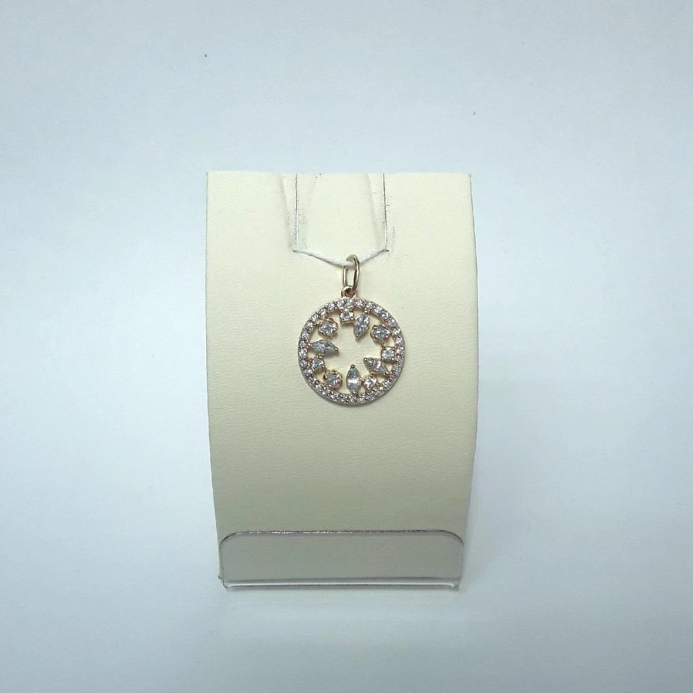 Подвес с топазом из красного золота 585 пробы