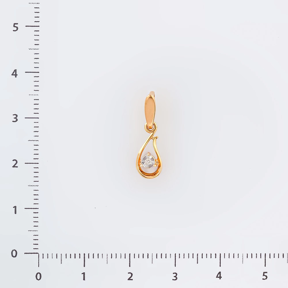 Подвес с бриллиантом из красного золота 585 пробы