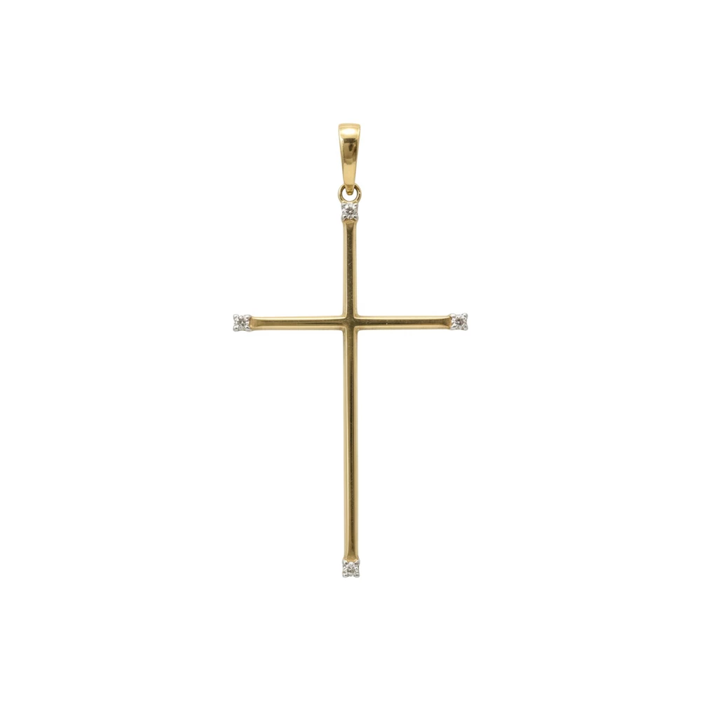 Подвес с фианитом из желтого золота 585 пробы