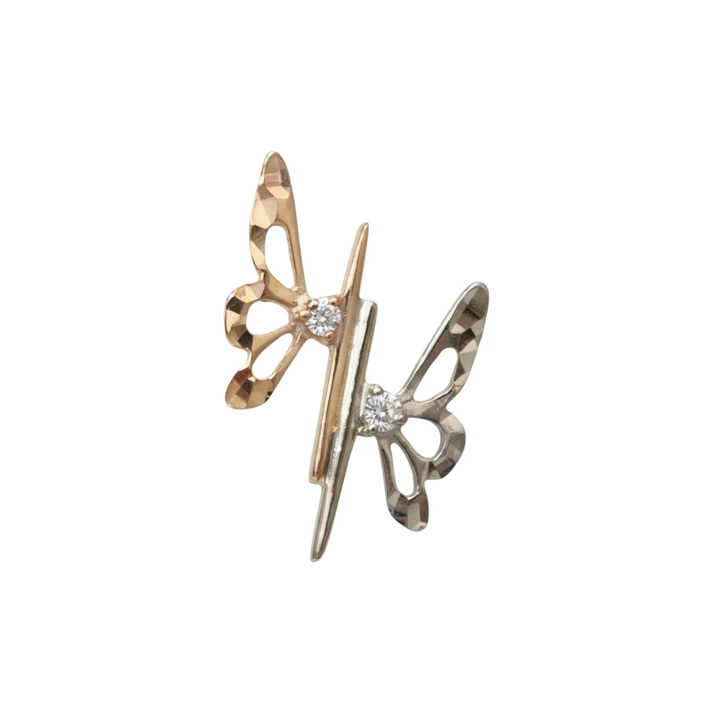 Подвес с фианитом из красного золота 585 пробы