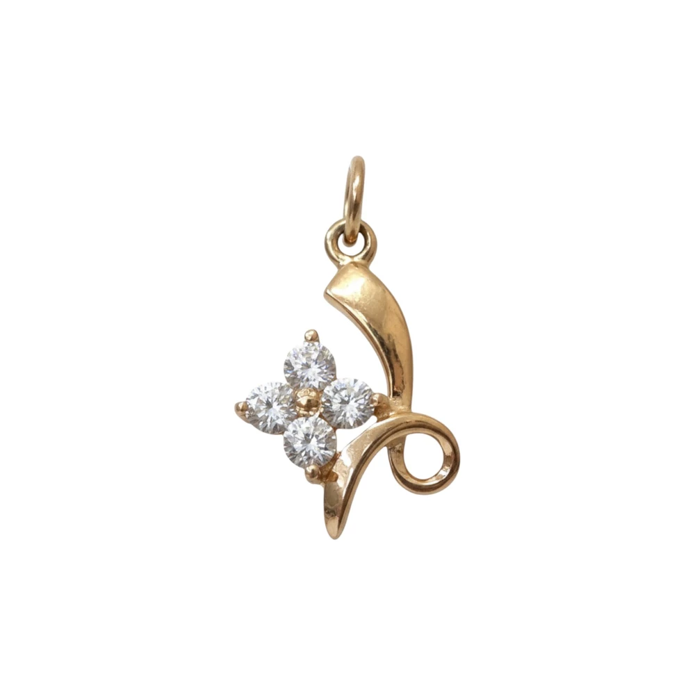 Подвес с фианитом из красного золота 585 пробы